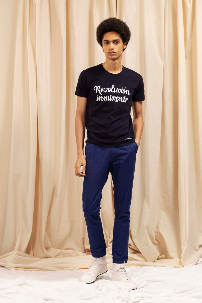 T-Shirt Querido Revolucion Inminente Bleu Marine t-shirts pour homme unis ou imprimés en coton agréable à porter