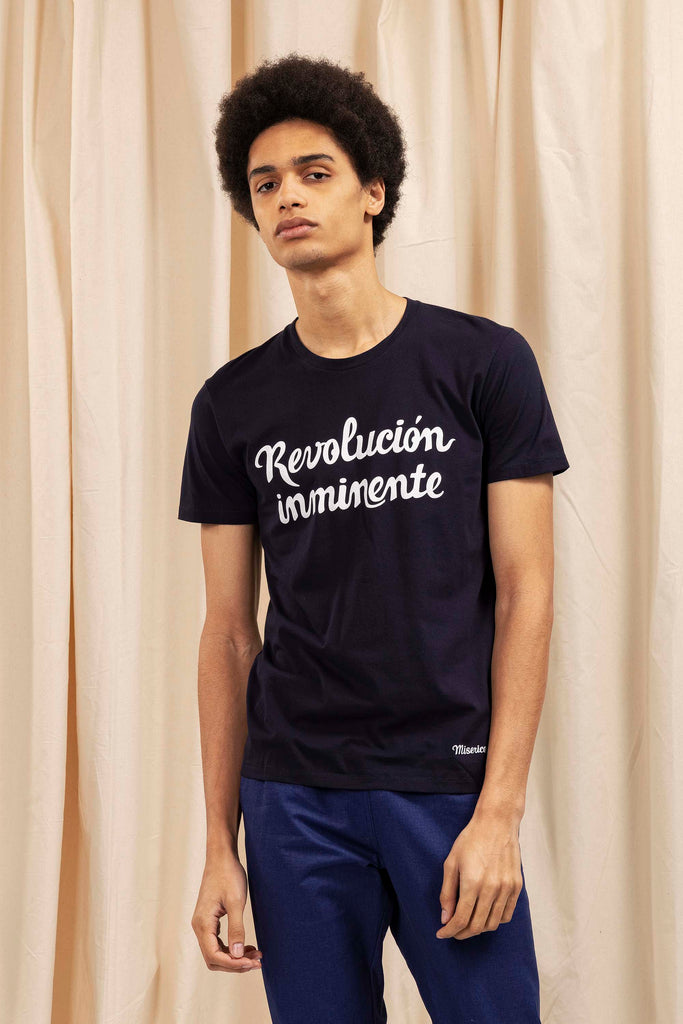 T-Shirt Querido Revolucion Inminente Bleu Marine t-shirts pour homme unis ou imprimés en coton agréable à porter