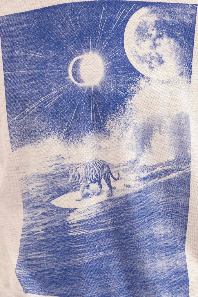 Tee-Shirt Mario Tigre Piqué Gris t-shirts manches courtes, 100% coton naturel, toucher agréable