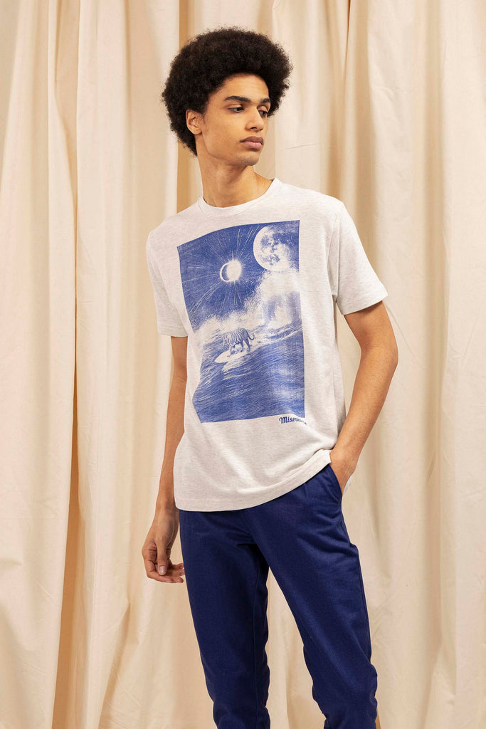 Tee-Shirt Mario Tigre Piqué Gris modèles à logo et coupes actuelles, les t-shirts Misericordia pour homme à découvrir