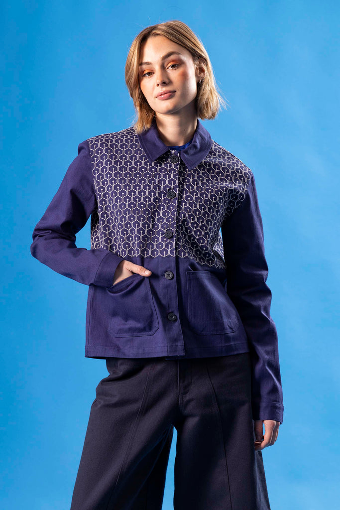 Veste Ignacio Cruz Bleu Indigo création et engagement social valorisant le savoir-faire local et unique