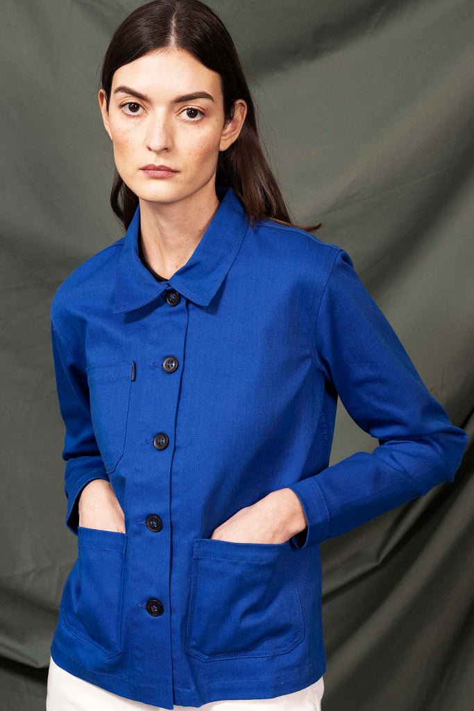 Veste de Travail Cristobal Bleu esthétique intemporelle et confortable silhouette avec élégance ligne minimaliste