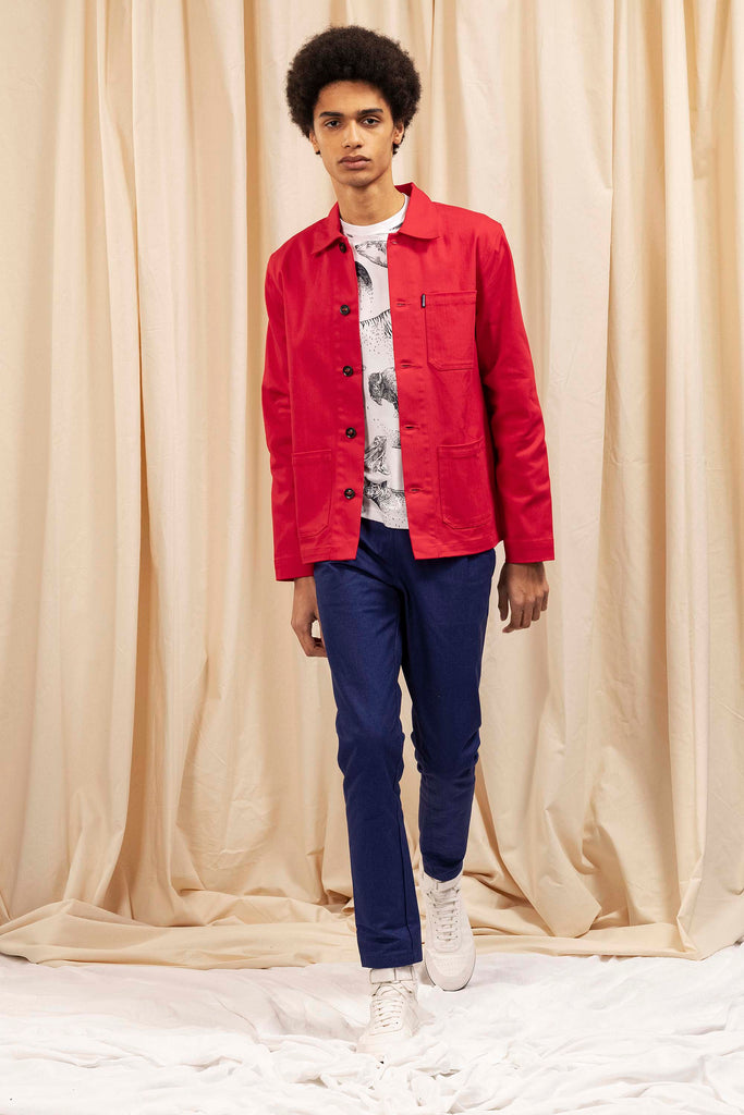 Veste de Travail Cristobal Rouge look moderne et viril avec un vaste panel de coupes et de couleurs