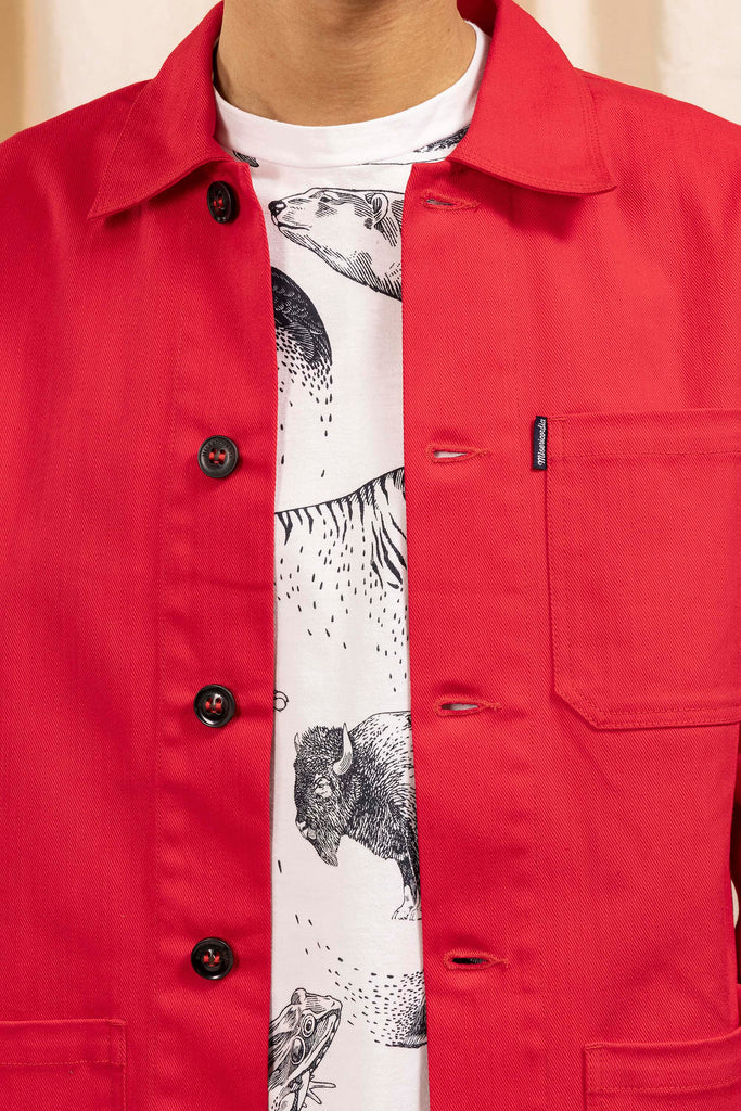 Veste de Travail Cristobal Rouge manteau homme pour un look moderne et pratique