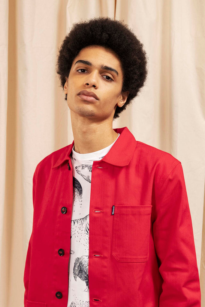 Veste de Travail Cristobal Rouge veste d'hiver alliant confort et coupe moderne et aux détails originaux